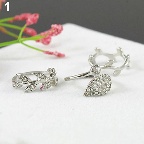 3pc ADJUSTABLE Gold / Silver Stackable Mid Midi Finger Ring Set Size Small UK