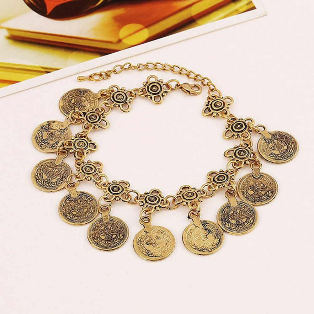 Sexy Silver Gold Coin Ankle Anklet Chain Anklet Bracelet Beach feet Foot charm