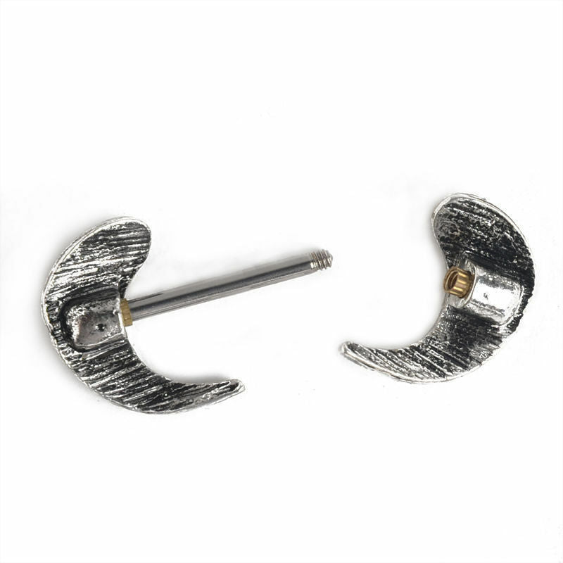 ANGEL WING NIPPLE BAR BEAUTIFUL SHIELD 316L Surgical Steel Barbell Piercing UK