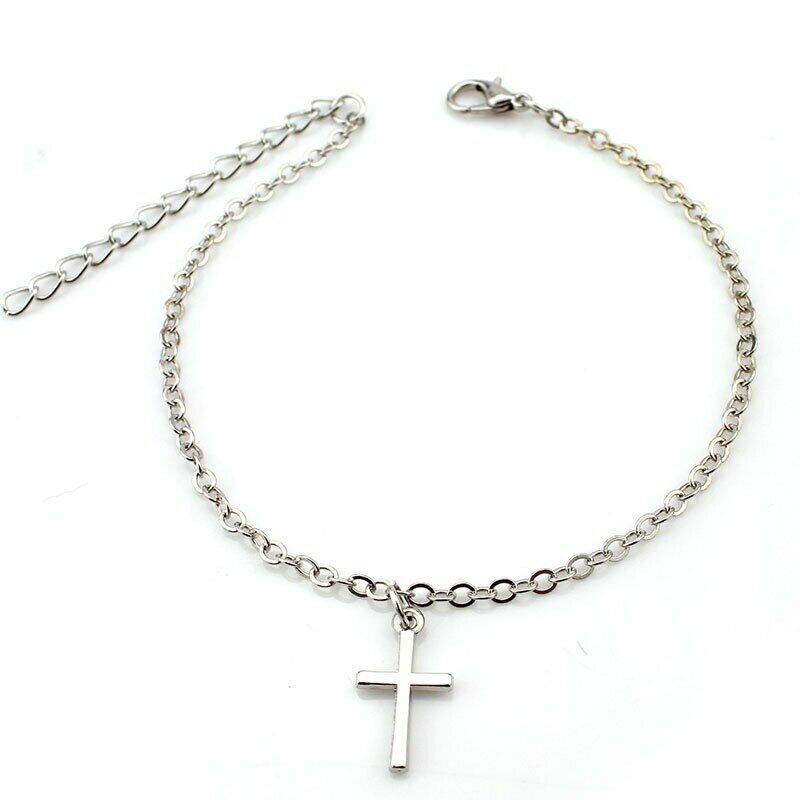 CROSS Silver Gold Ankle Bracelet Anklet SUMMER Foot Jewelry Jewellery Chain Beac