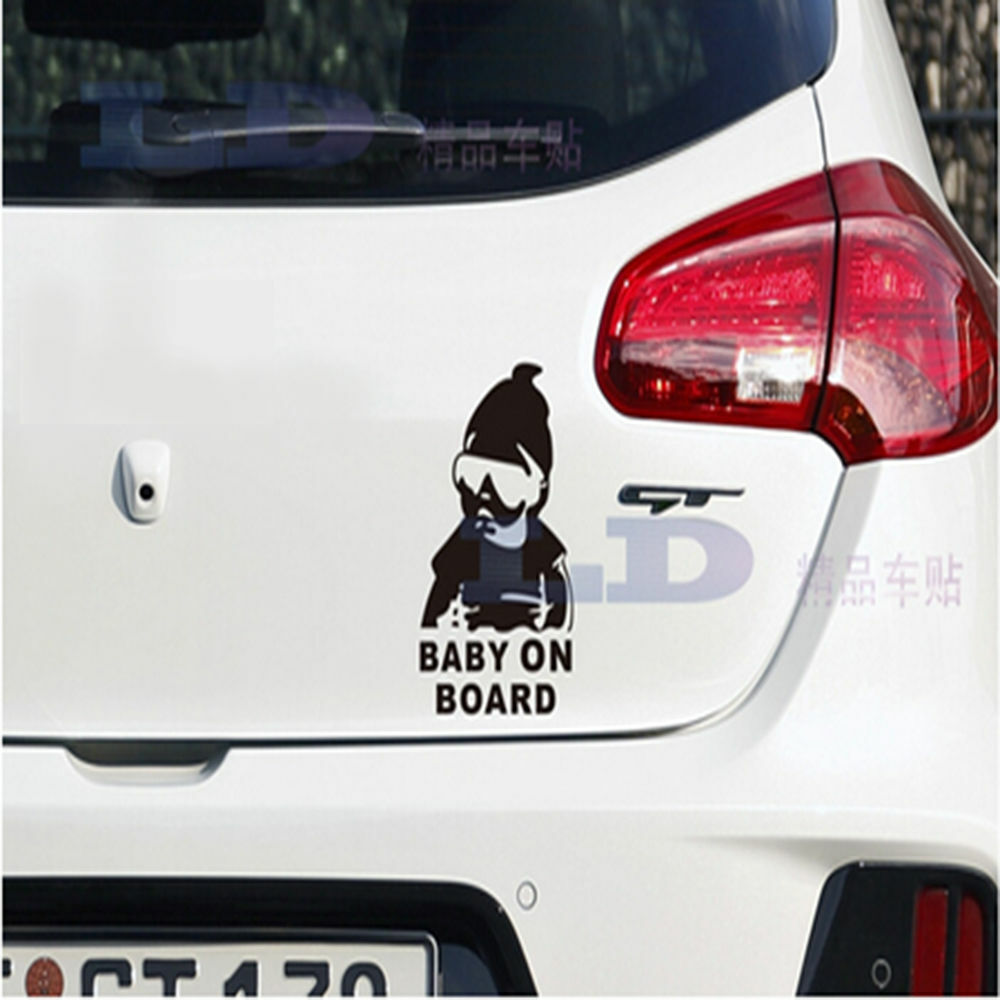 BLACK LITTLE DUDE ON BOARD Baby Child Window Bumper Car Sign Decal Sticker