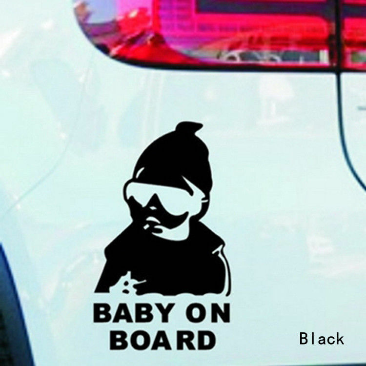 BLACK LITTLE DUDE ON BOARD Baby Child Window Bumper Car Sign Decal Sticker