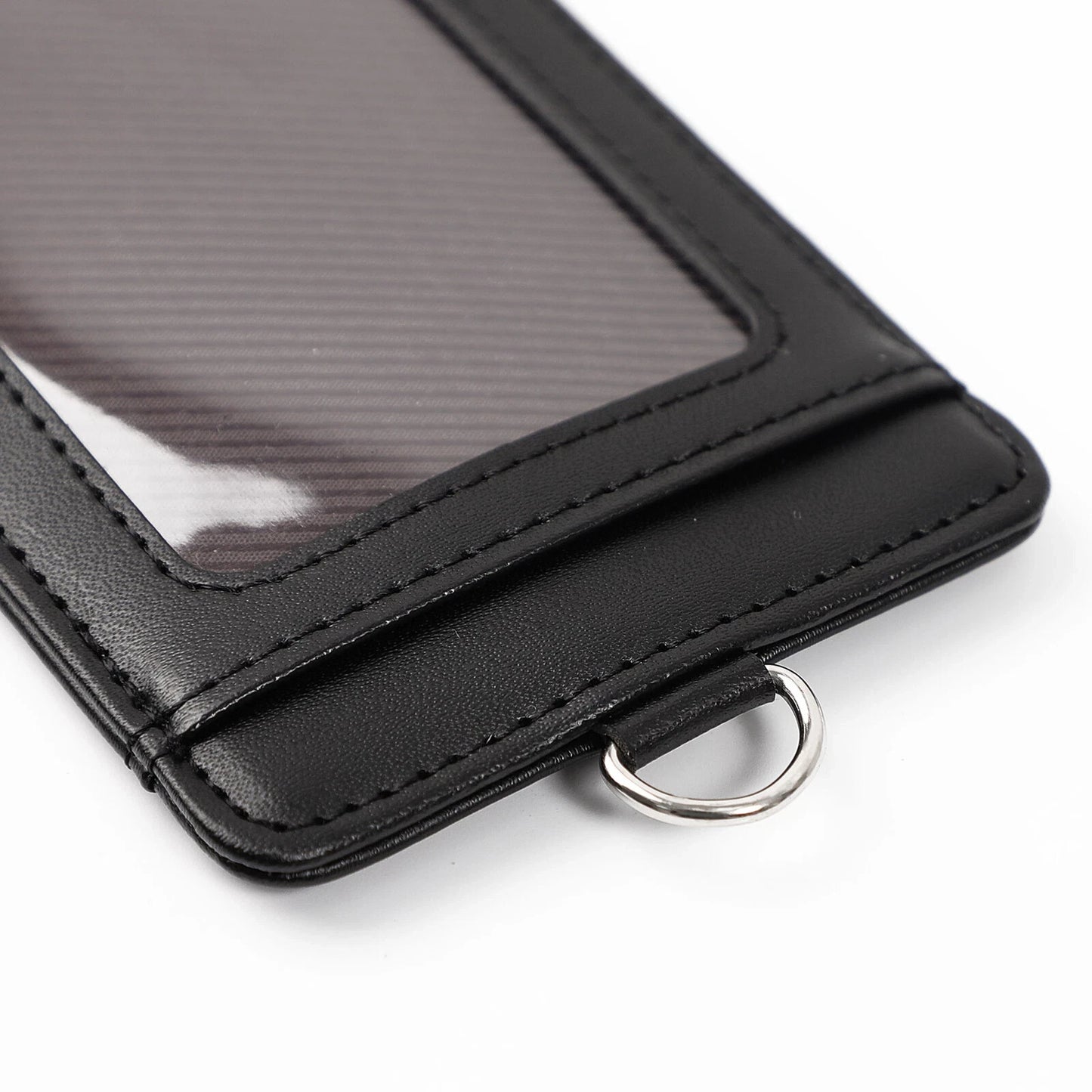 Black Faux Leather Badge Id Card Holder Name Luggage Bag Suitcase Travel Tags Uk