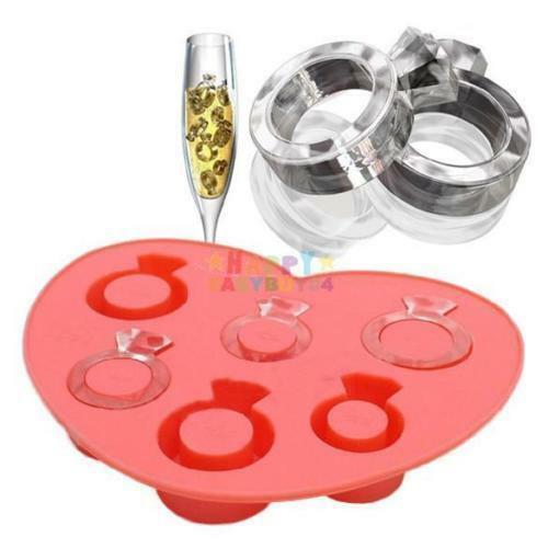 Wedding Diamond Ring Ice Cube Tray Chocolate Fondant Silicone Cake Mold Mould UK