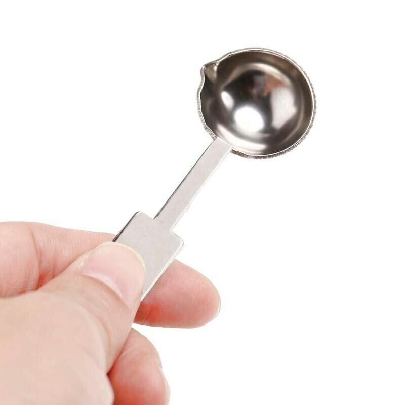 Steel Spoon Melting Wax Candle Granual Sealing Envelope Seal Stamp Craft UK