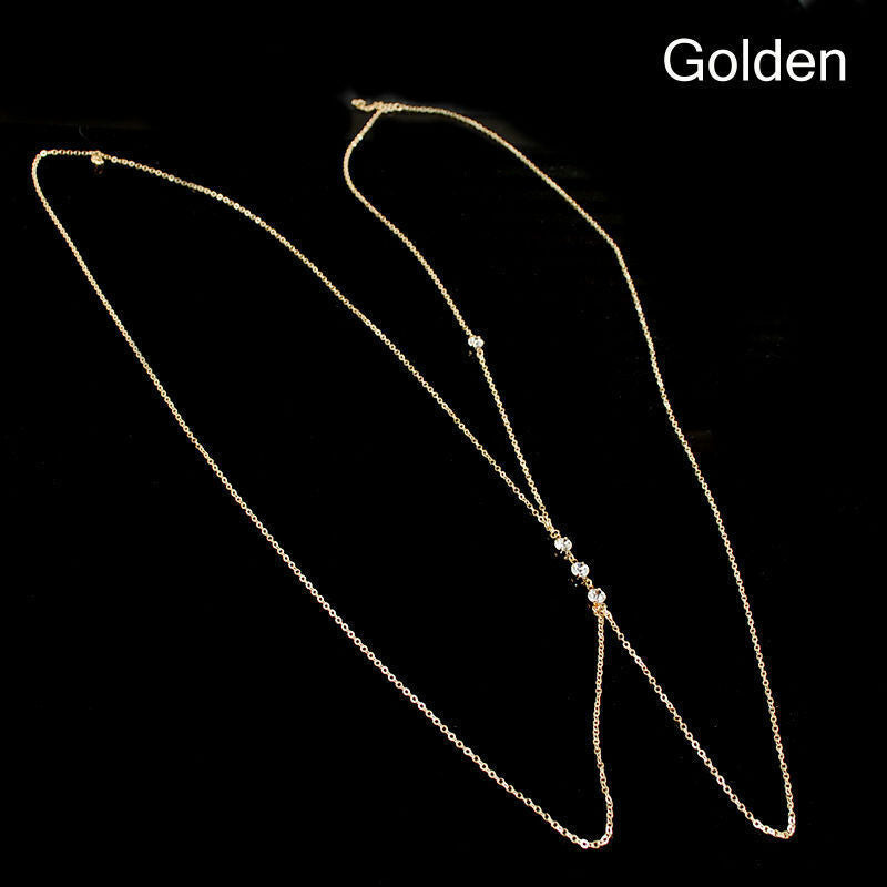 Women Fashion Boho Summer RHINESTONE Belt Waist Belly Beach Body Chain Bikini UK