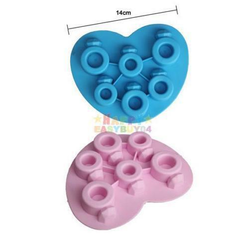 Wedding Diamond Ring Ice Cube Tray Chocolate Fondant Silicone Cake Mold Mould UK