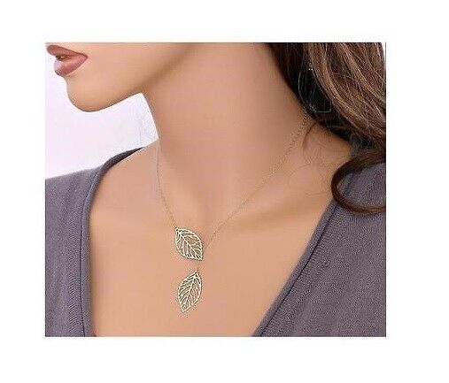 Womens LEAF BOHO SEXY Pendant Chain Choker Layer Long Necklace Body Jewellery UK