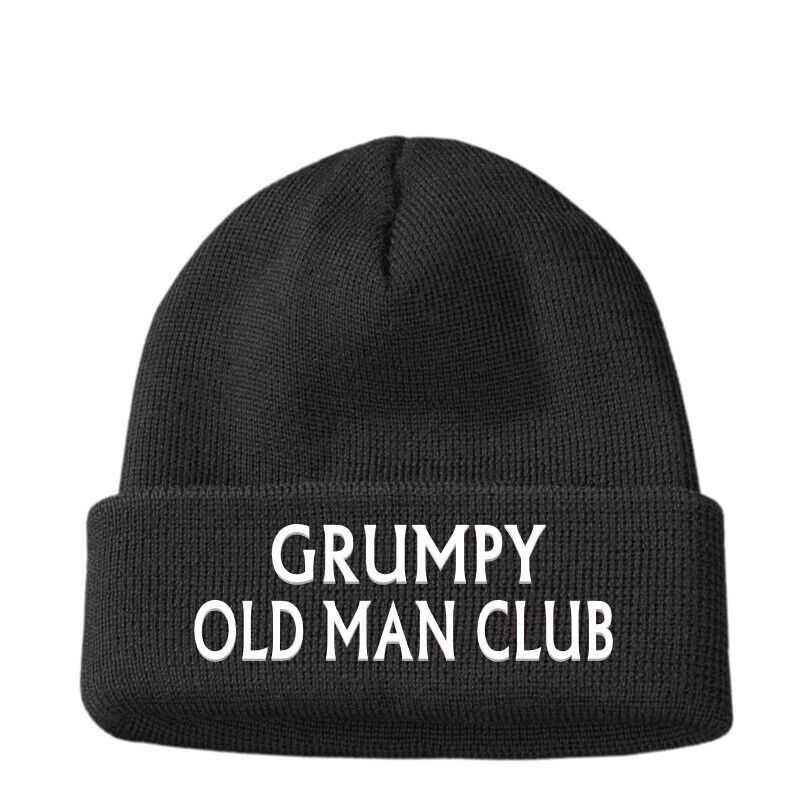 Gift For Him Dad men's Grumpy Old Man Club Grandad Beanie Hat 50th 60th Birthday