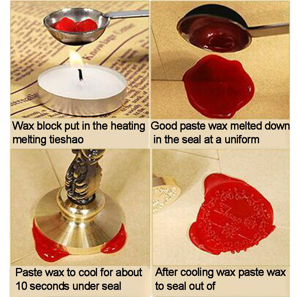 Brass Spoon Melting Wax Candle Granual Sealing Envelope Seal Stamp Craft UK