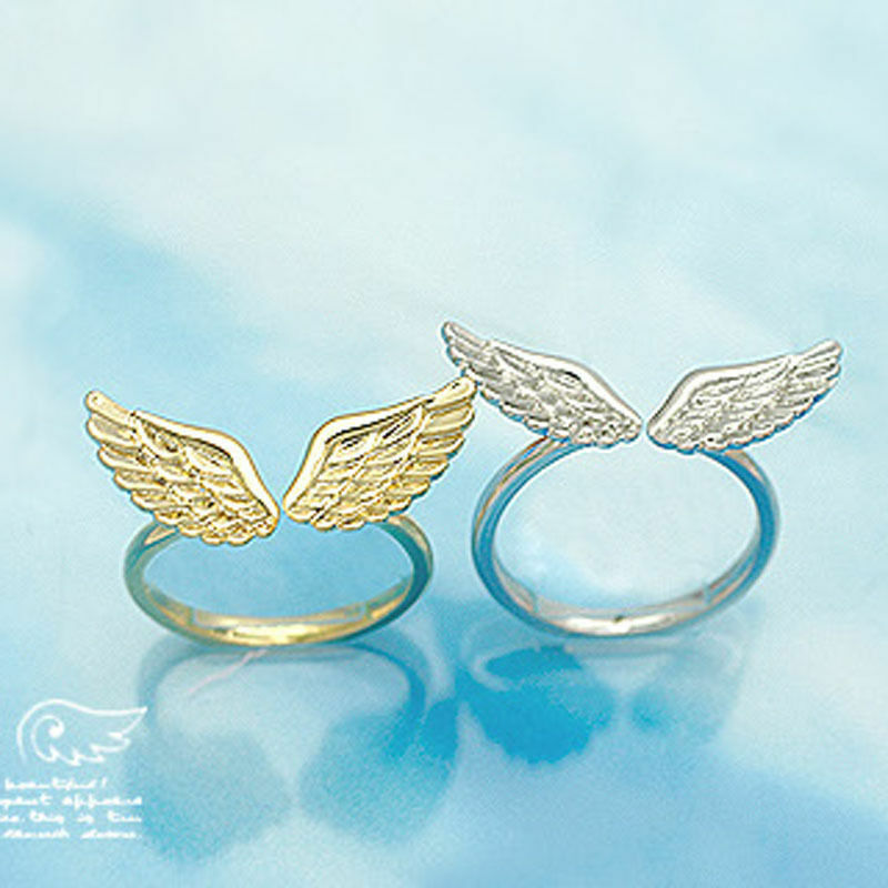 ANGEL WING RING Above Over Knuckle Ring Gold Silver MIDI Top of Finger Hippie