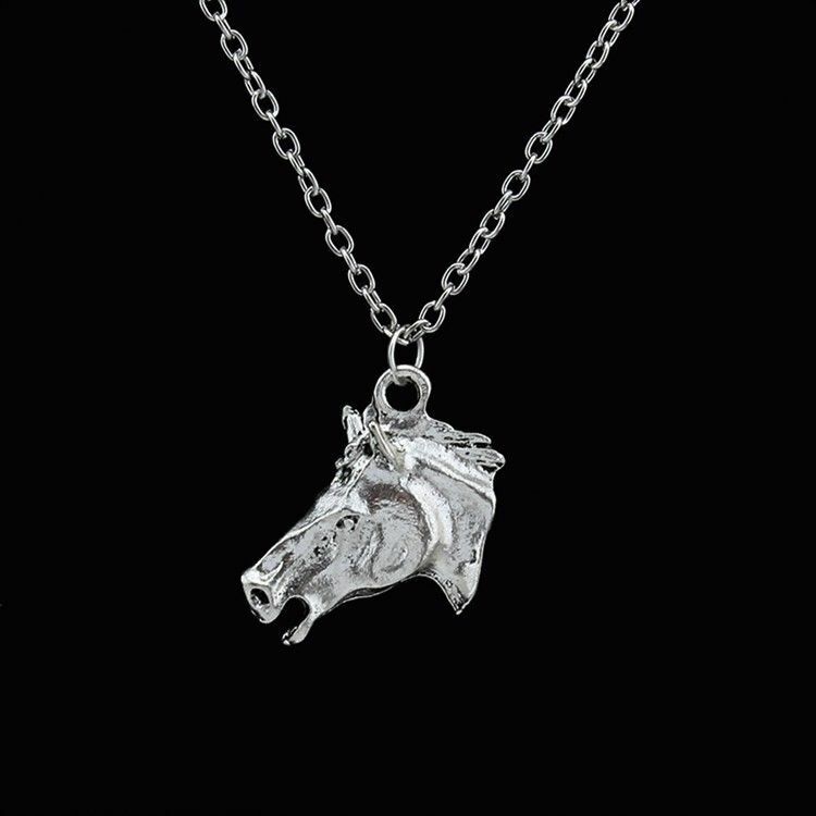 Beautiful HORSE HEAD Pendant Necklace Chain Kids Girls Jewellery Party Gifts UK