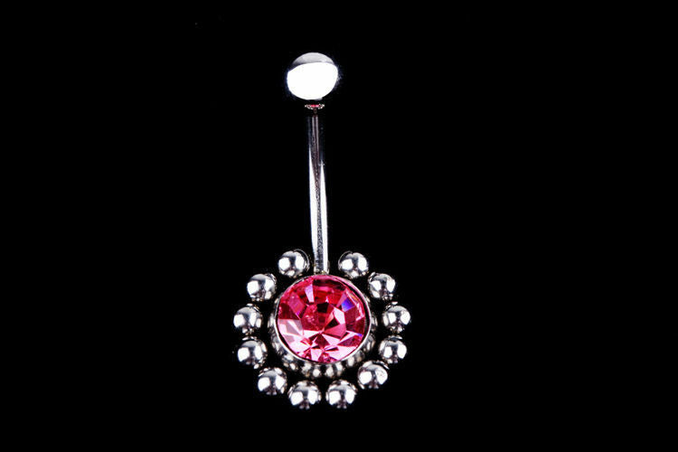 Belly Button Ring Bars Balls Body Piercing Crystal Rhinestone Reverse Navel Bar
