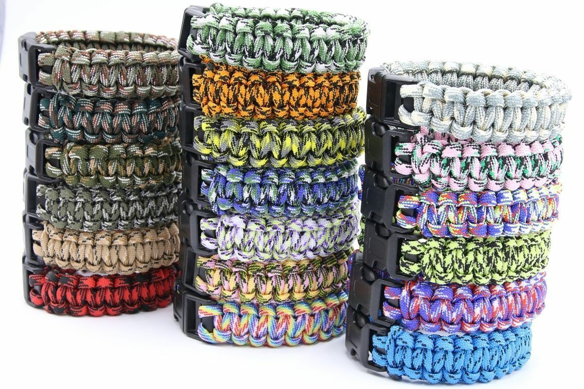 GREEN MIX TAN 550 PARACORD BUSHCRAFT SURVIVAL BRACELET EDC GIFT UK