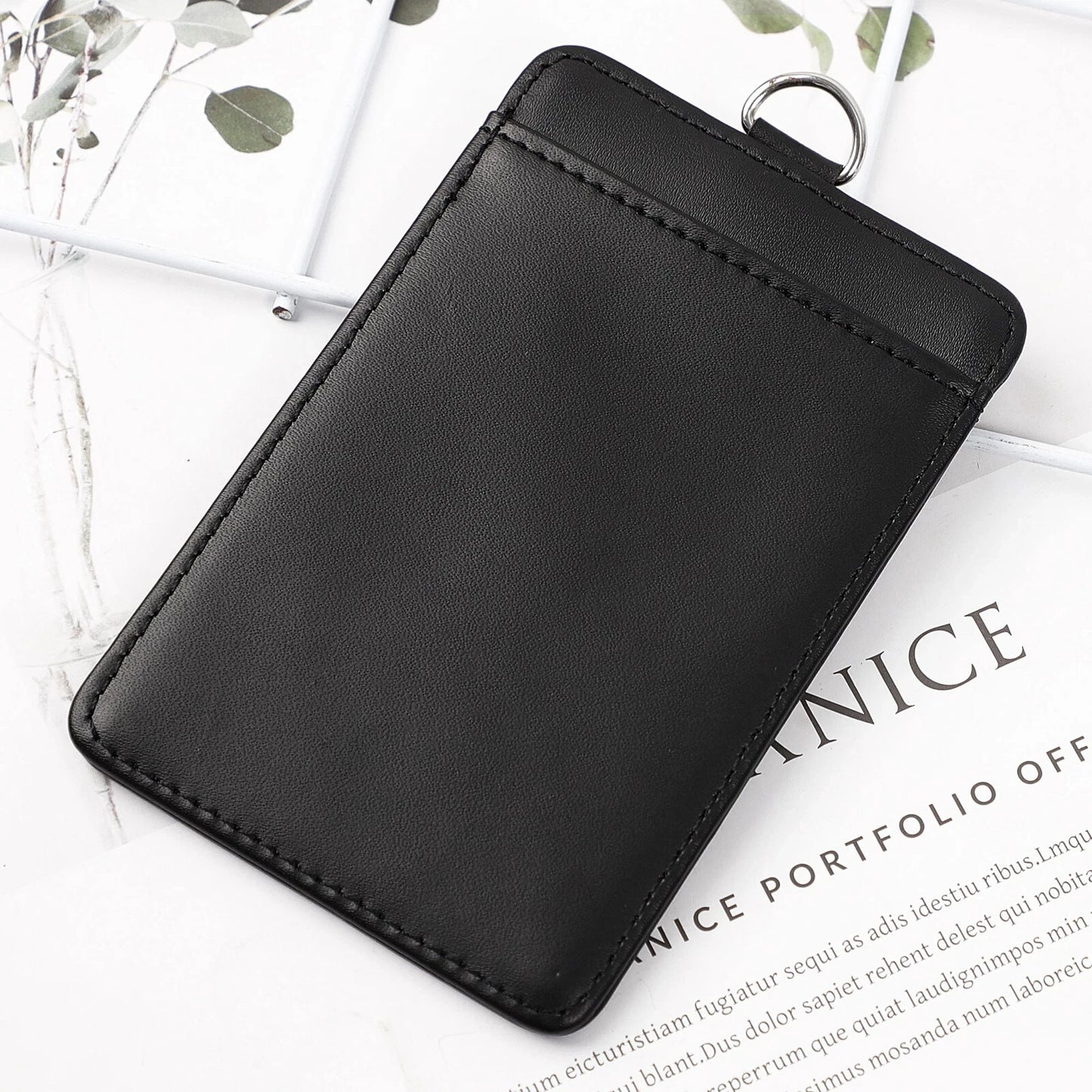 Black Faux Leather Badge Id Card Holder Name Luggage Bag Suitcase Travel Tags Uk
