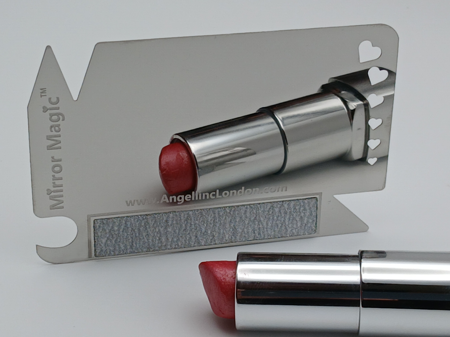 Phone Makeup Mirror Magic Nail File Cleaner Check on Lipstick Lip Gloss False Eyelashes