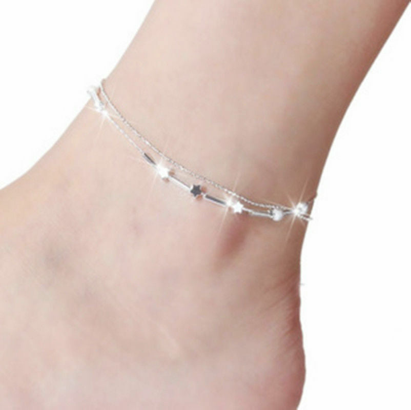 Summer Boho Star Anklet Vintage Ankle Bracelet Women Buddha Foot Jewellery UK