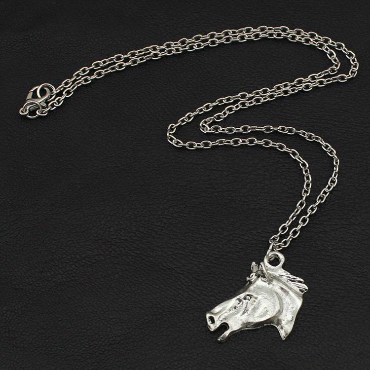 Beautiful HORSE HEAD Pendant Necklace Chain Kids Girls Jewellery Party Gifts UK
