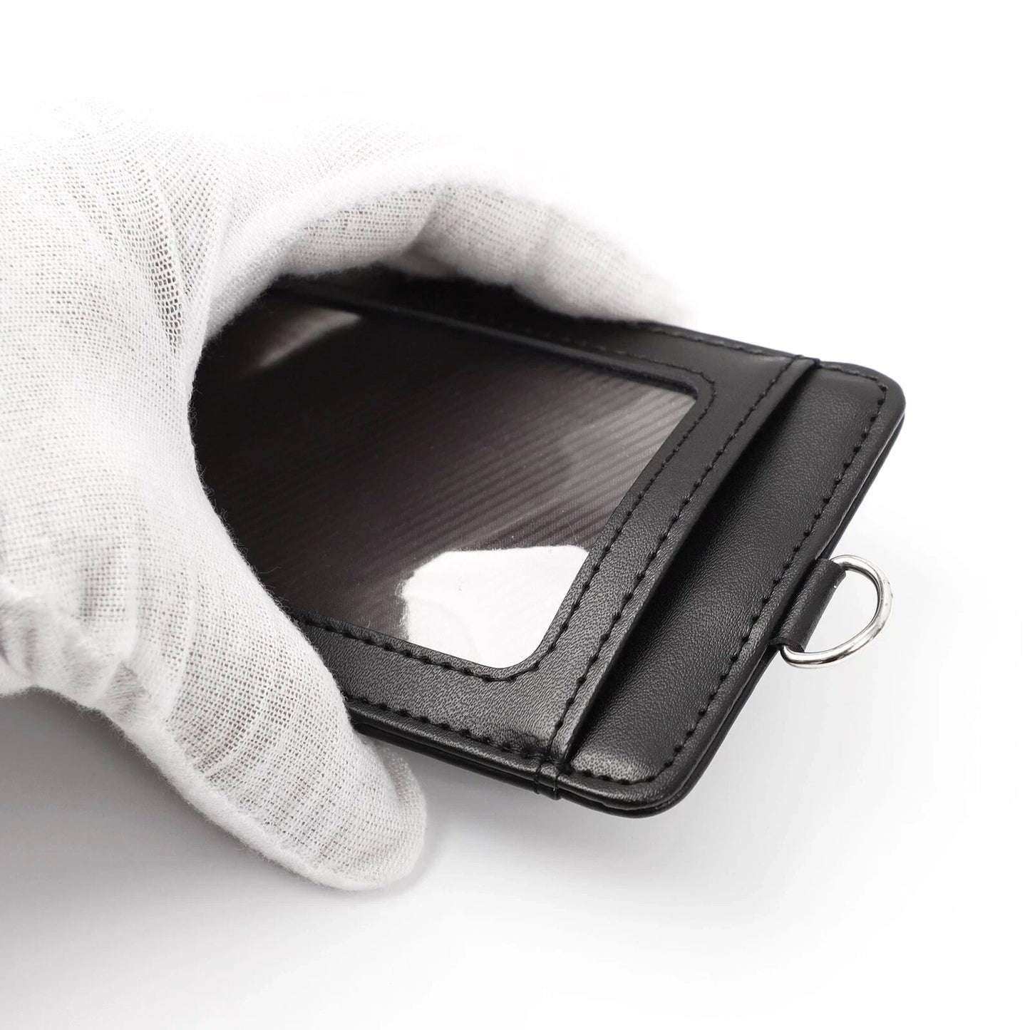 Black Faux Leather Badge Id Card Holder Name Luggage Bag Suitcase Travel Tags Uk