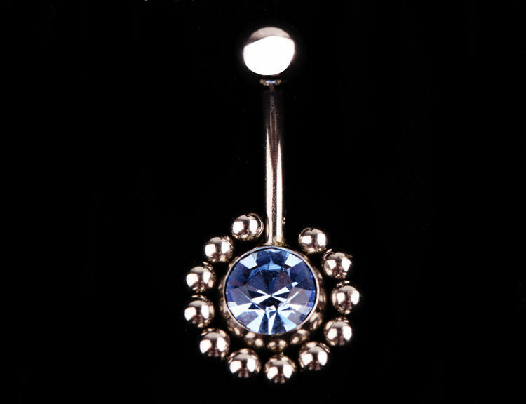 Belly Button Ring Bars Balls Body Piercing Crystal Rhinestone Reverse Navel Bar