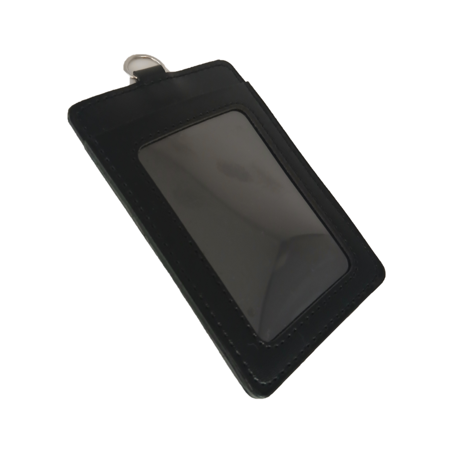 Black Faux Leather Badge Id Card Holder Name Luggage Bag Suitcase Travel Tags Uk