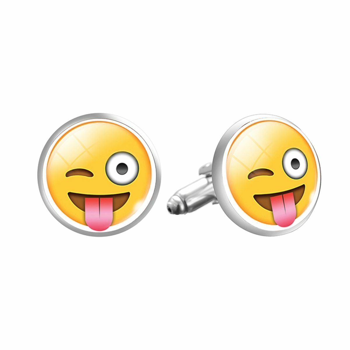 STOCKING FILLER EMOJI CUFFLINKS rude Face Gift Best mens Dad Fathers Birthday UK