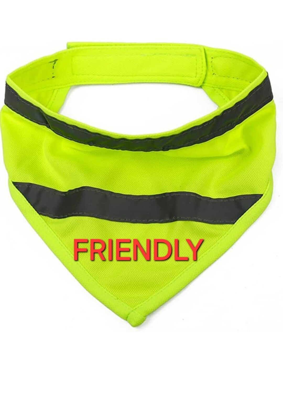 Personalised Dog Bandana Hi Viz Name Reflective Safety Bib Collar Neck Scarf M