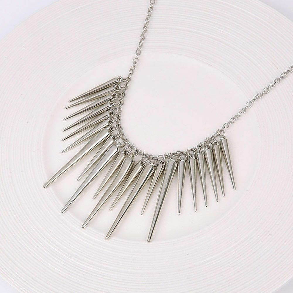 Fashion Women LONG STUD PENDANT CHAIN NECKLACE CHOKER STRAP Wedding Jewellery UK