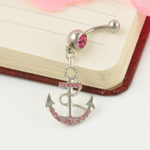 Anchor Belly Bar Button Piercing Sailor Boat Navel Bars Body Dangle Barbells