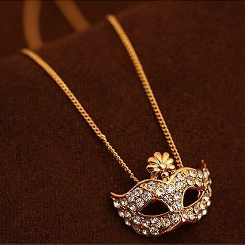 EYE MASK BALL Pendant NECKLACE Choker Diamond charm Fashion Women Chain Jewelry