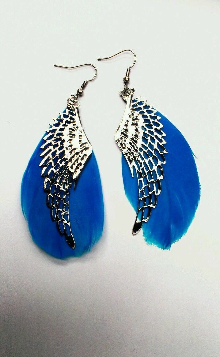 Women Feather & Hippy white Boho Earrings Silver Wing Seller Dangle Angel UK