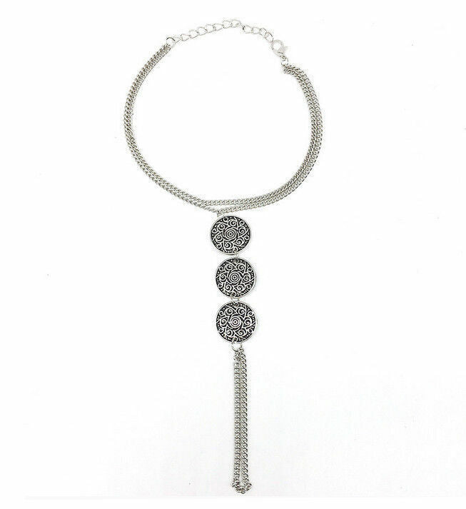 SILVER coin BAREFOOT SANDLE ANKLET beach Summer sexy Ankle Bracelet Women