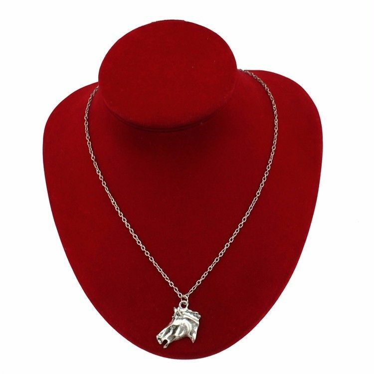 Beautiful HORSE HEAD Pendant Necklace Chain Kids Girls Jewellery Party Gifts UK