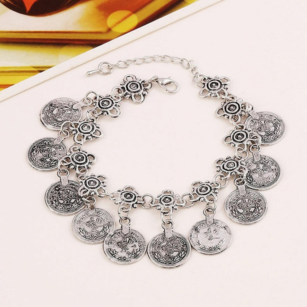 Sexy Silver Gold Coin Ankle Anklet Chain Anklet Bracelet Beach feet Foot charm