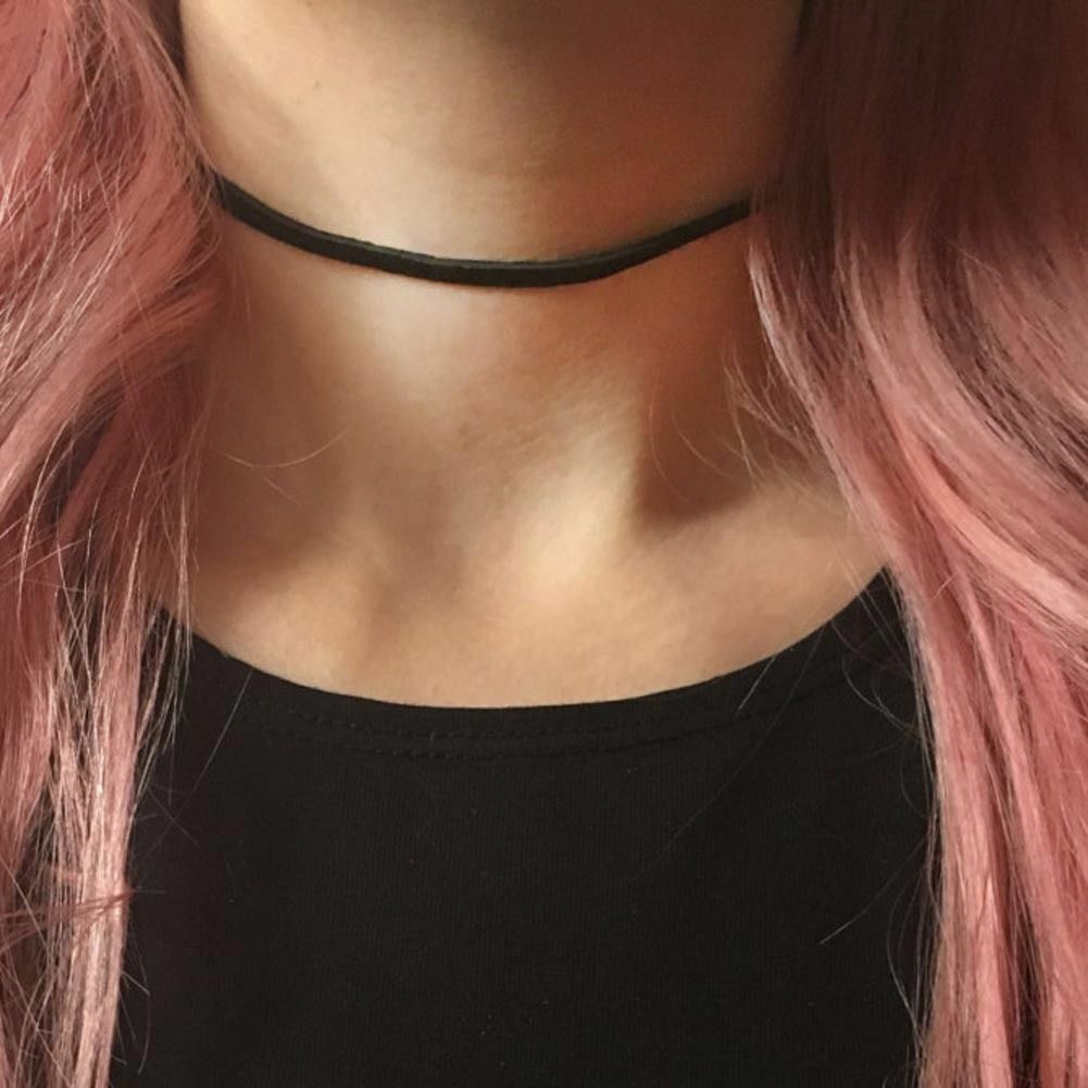 Fashion Women BLACK CHOKER STRAP SUMMER Choker Necklace Wedding Jewellery UK