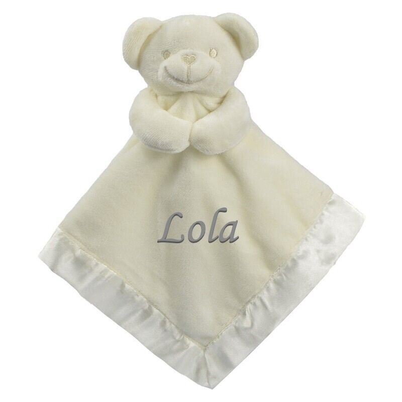 PERSONALISED BABY TAGGIE TAGGY COMFORTER BLANKET FLEECE SOFT SATIN BOY GIRL