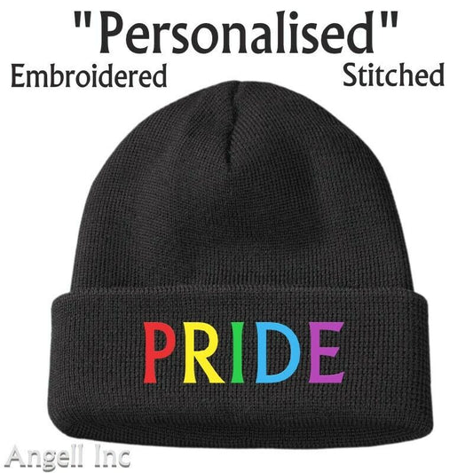 PRIDE Beanie Hat RAINBOW FLAG Gay Lesbian Trans LGBT WOMENS MENS BISEXUAL LOVE