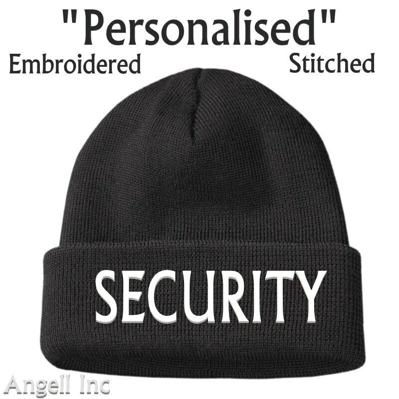 Mens Gift SECURITY DOOR STAFF Beanie Hat Work Warm Doorman Womens Safe