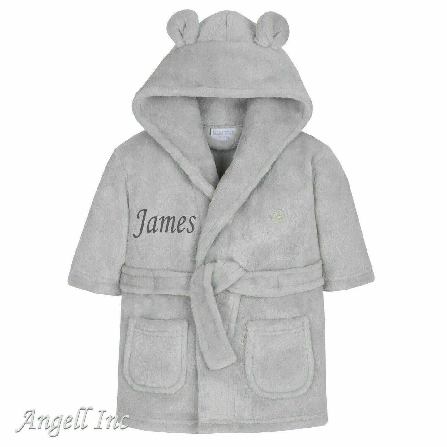 Personalised Baby Robe Bath Embroidered Dressing Gown Boy Girl Gift Crown Soft
