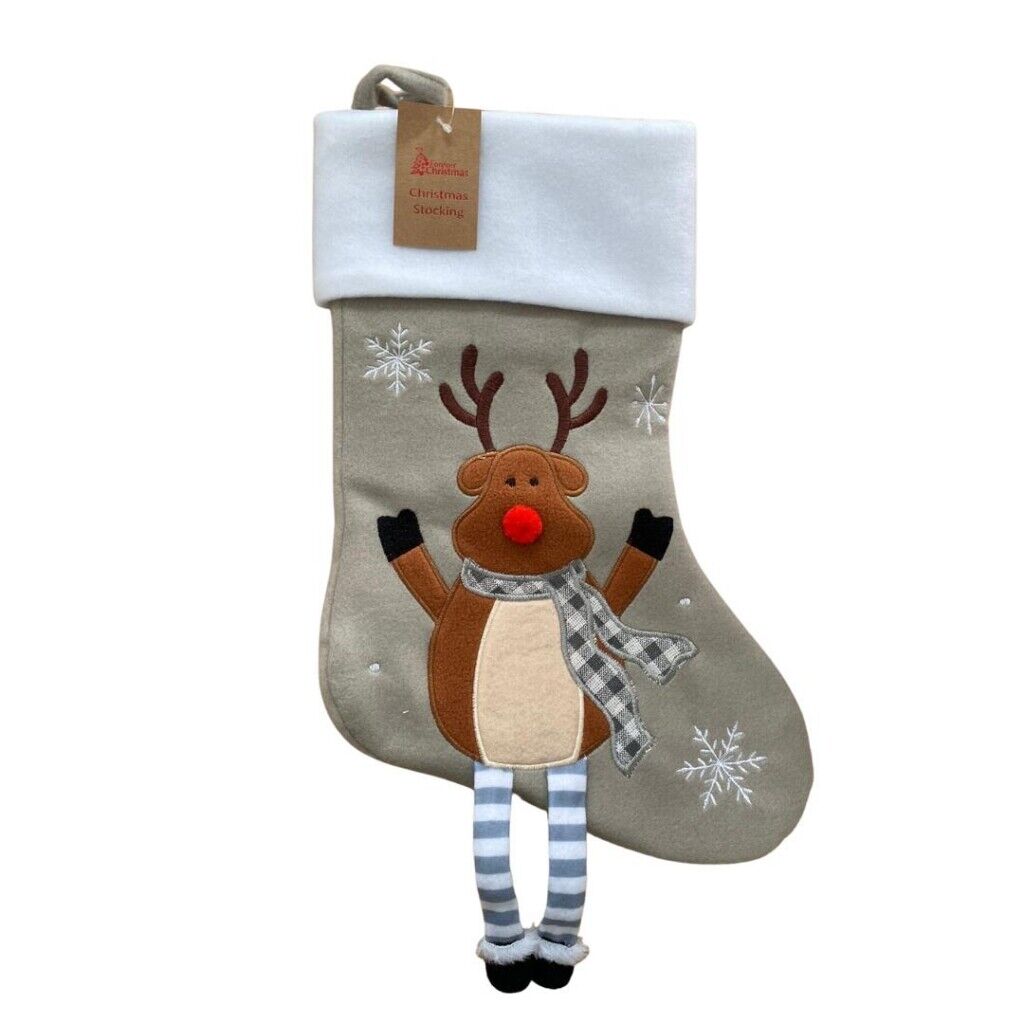 PERSONALISED CHRISTMAS STOCKING Deluxe Luxury Stockings XMAS GIFT Embroidered UK
