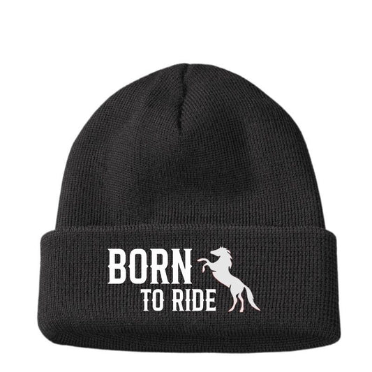 Country Western BORN TO RIDE Horse Cowboy Hat Beanie Men's Women's Gifts Her Him