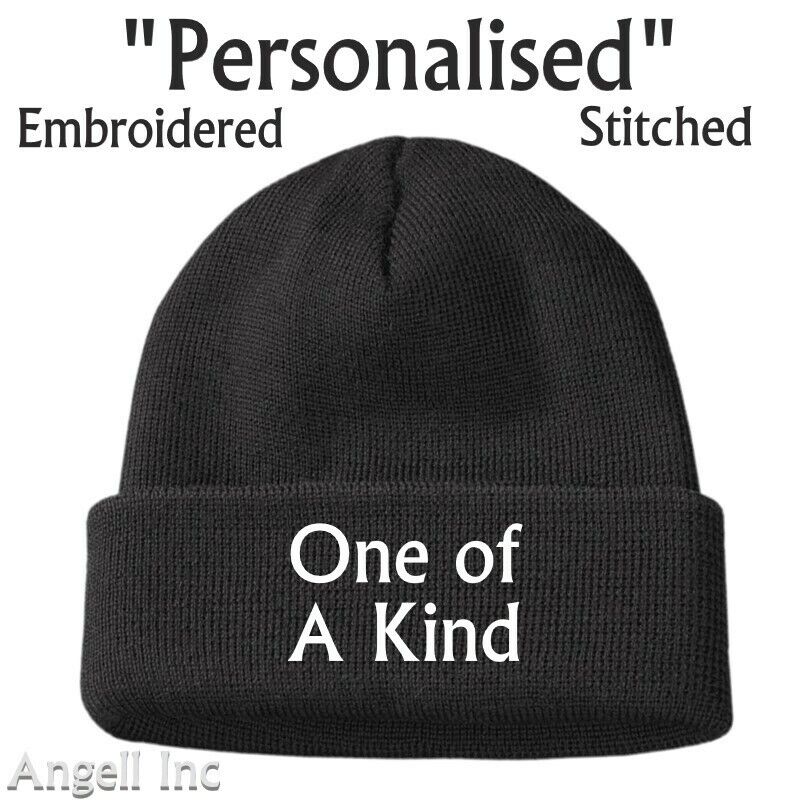 ONE OF A KIND Beanie Hat GIFT BIRTHDAY WOMENS MENS FUNNY Personalised WORK GYM