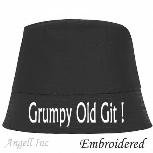 Mens GRUMPY OLD GIT BUCKET Hat Cap Gift Funny Rude Joke Dads Birthday Present