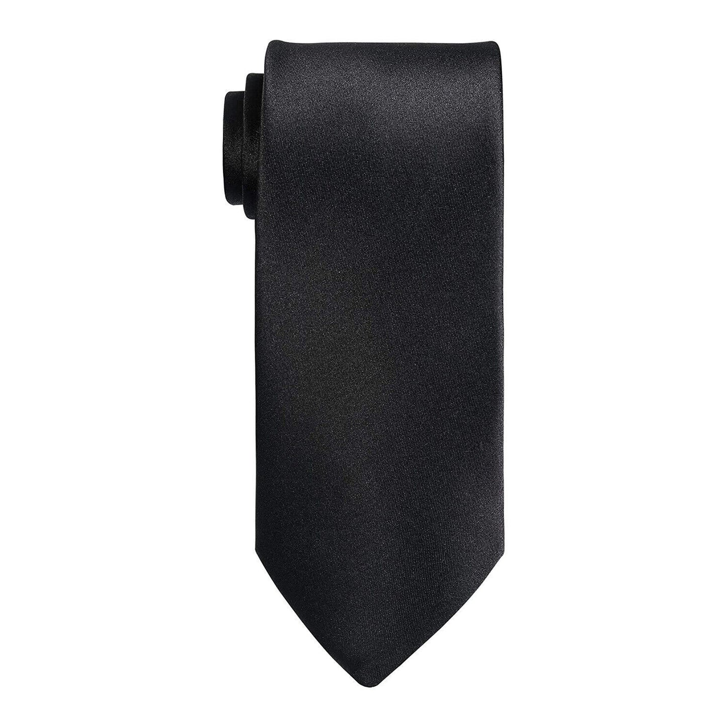 PERSONALISED Name Black Funeral Tie RIP Dad Mum Grandad Nan Remembrance Clip On