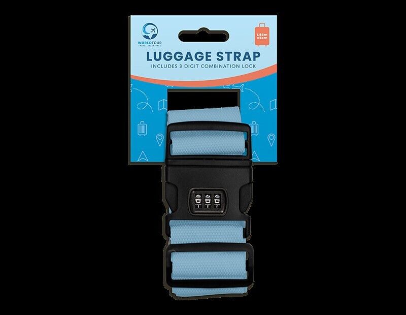 Personalised TRI COMBO Luggage Strap Suitcase Embroidered Safe Travel safe BELT