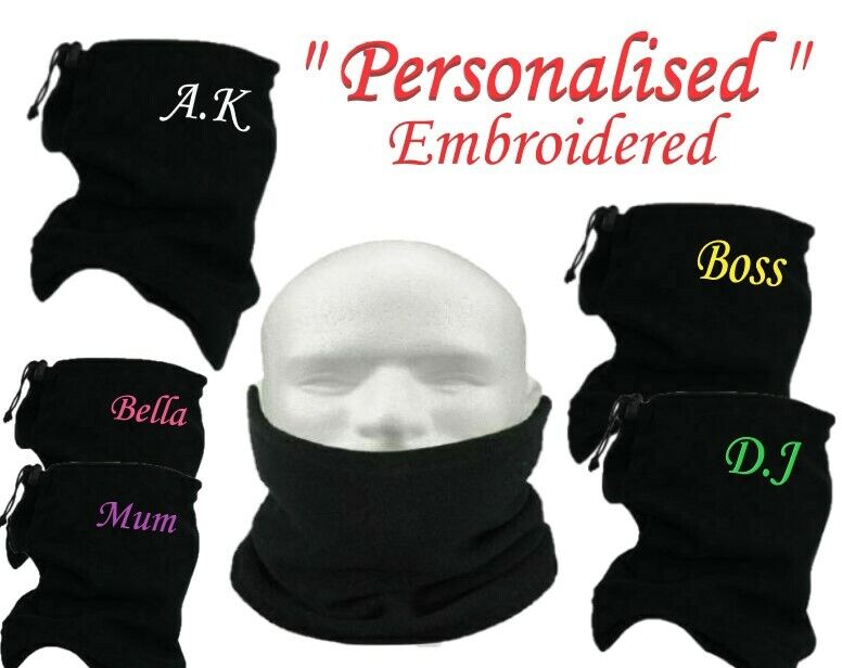 PERSONALISED Name Initial Neck Warmer Snood Scarf men's Football Team Club Kit