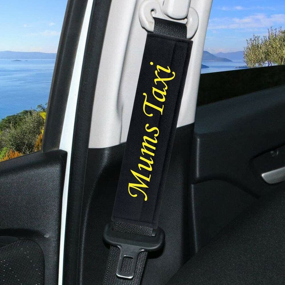 Personalised Car Seat Belt Pad Shoulder Cover Cushion Embroidered Name Gift UK