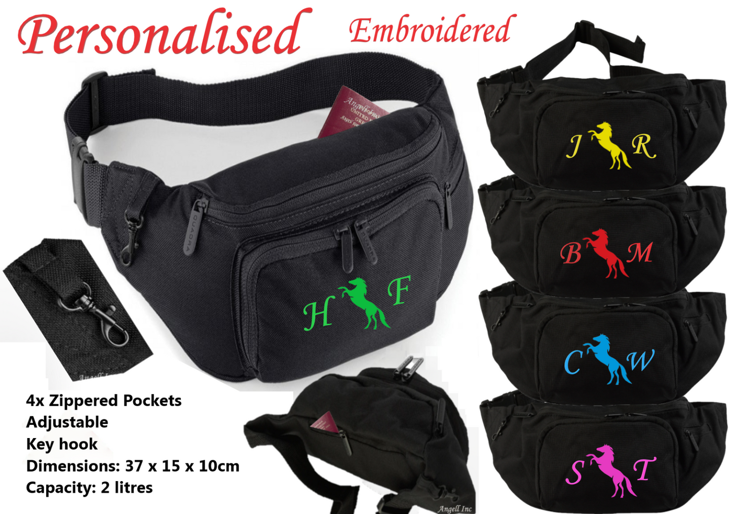 Personalised Gift For Her Him Horse Riding Polo Mum Girls Bum Bag Fanny Pack Bag