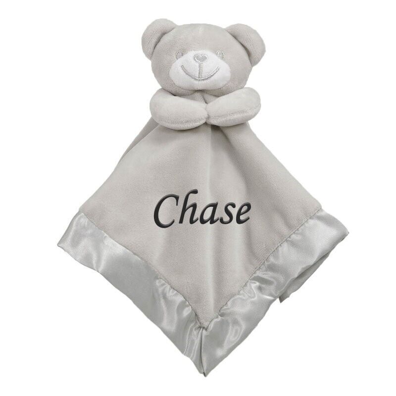 PERSONALISED BABY TAGGIE TAGGY COMFORTER BLANKET FLEECE SOFT SATIN BOY GIRL