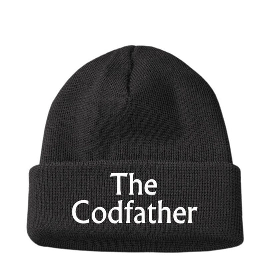 Dad Gifts men's The Cod Father Fish Chips Lover Funny Beanie Hat Joke Birthday